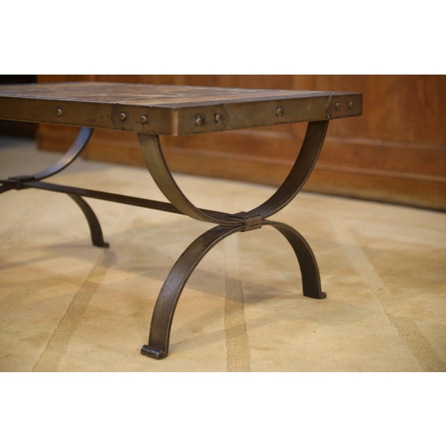 Wrought Iron and Ceramic Coffee Table, Vallauris, 1950s, in Very Good conditions. Designed 1950 to 1959 I have official...