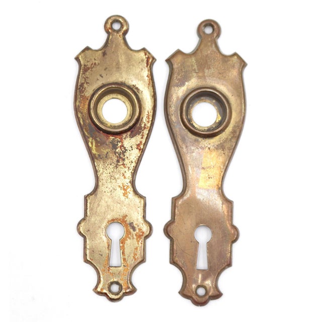 Vintage Passage Traditional Brass & Glass Door Knob Set For Sale - Image 10 of 11