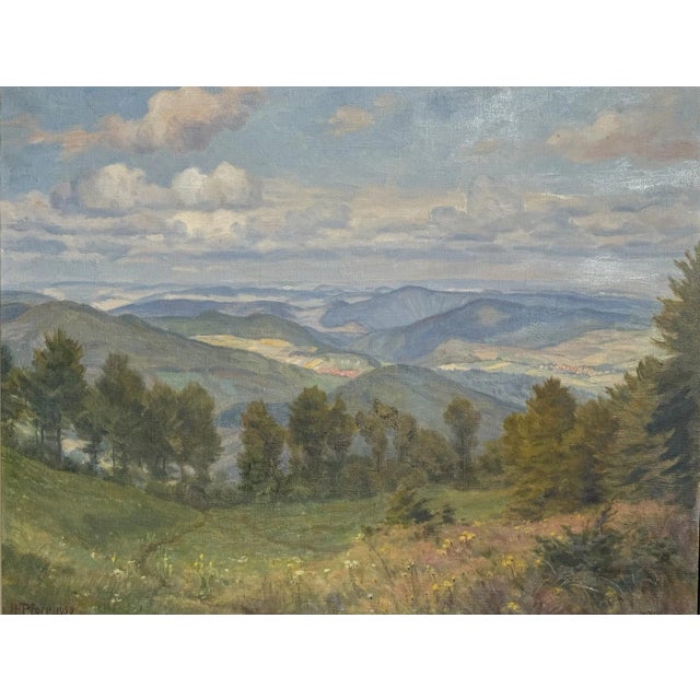 Heinrich Pforr, View of Meißner into the Werra Valley, Oil Painting on Canvas For Sale - Image 13 of 13