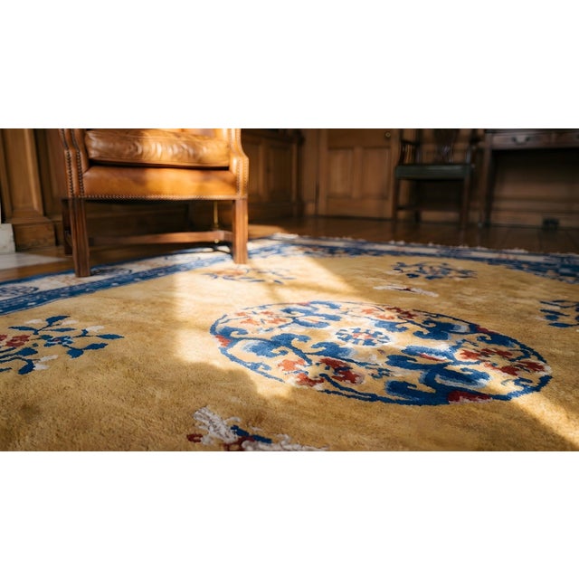 1920s Early 20th Century Chinese Silk Carpet For Sale - Image 5 of 7
