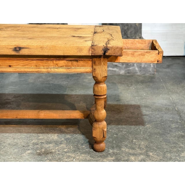 French Oak Farmhouse Dining Table, 1920 For Sale - Image 12 of 18