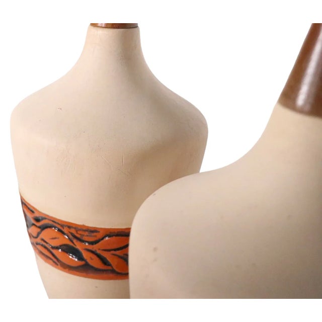 Pr. Mid Century Ceramic Table Lamps C. 1950's For Sale - Image 9 of 12