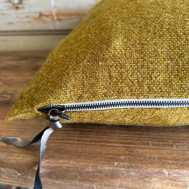 Not Yet Made - Made To Order Bouclette French Wool Accent Pillow With Down Feather Insert For Sale - Image 5 of 5