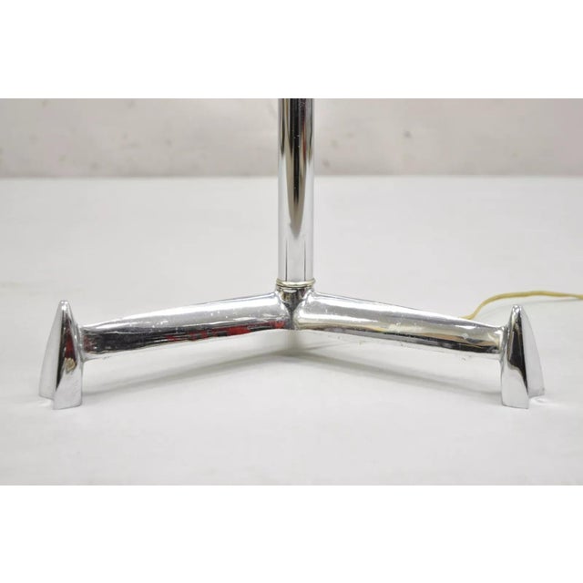 Metal Vintage Mid Century Modern Chrome Space Age Tripod Base Side Table Floor Lamp For Sale - Image 7 of 11