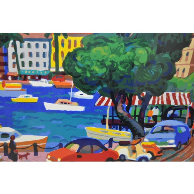 Impressionist 'The Riviera II' Framed Serigraph For Sale - Image 3 of 9