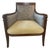 Neoclassical Walnut Lounge Chair With Paisley Upholstery Transitional Designer Accent Chair For Sale