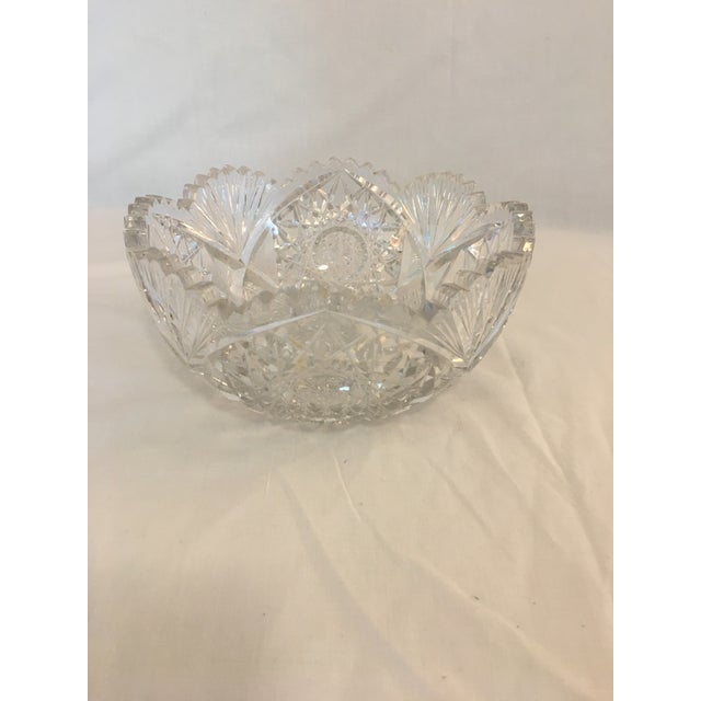 Antique Brilliant Period Hawks Pattern Cut Glass Crystal Bowl Chairish