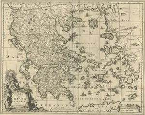 Antique Map of Greece by Allard, 1698