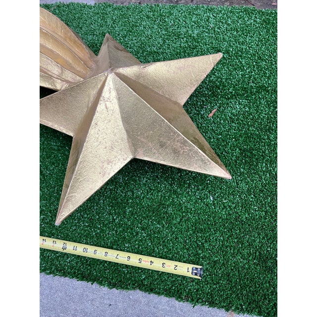 Shabby Chic Jumbo Sized Light Weight Paper Mache Star For Sale - Image 3 of 9