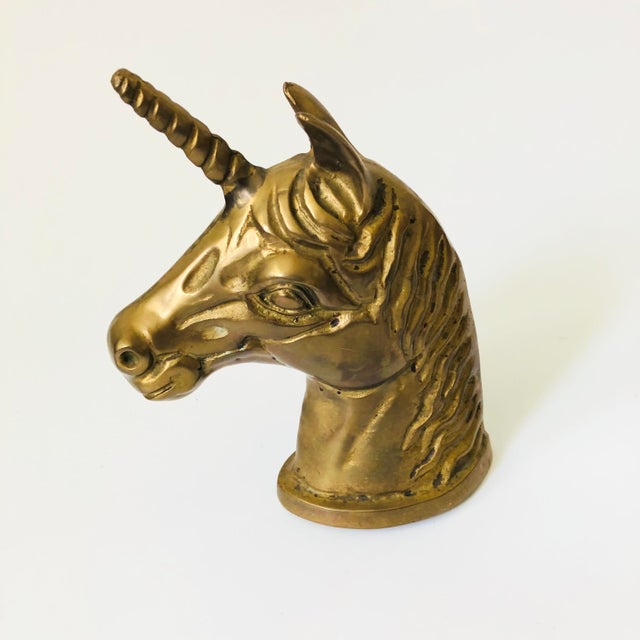Large Brass Unicorn Head Chairish