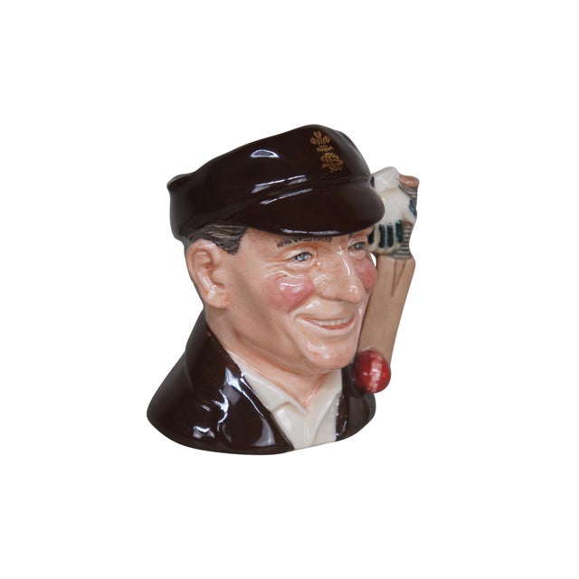 Realism 1990s Englsih Royal Doulton Jack Hobbs English Cricketer Toby Character Jug For Sale - Image 3 of 14