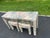 Mid-Century Modern Parsons Console Table With Upholstered Ottomans For Sale In New York - Image 6 of 18