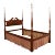 R. Wurster Custom Mahogany Carved Four Poster Bed For Sale