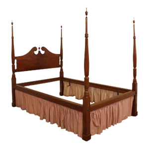 R. Wurster Custom Mahogany Carved Four Poster Bed