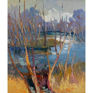 Before the Leaves Return by Godfrey Afebuame, Oil on Canvas (2026) Impasto For Sale