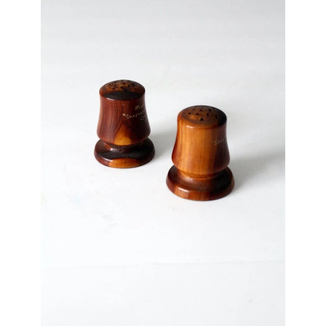 Vintage Ozarks Wooden Salt & Pepper Shakers For Sale - Image 6 of 9