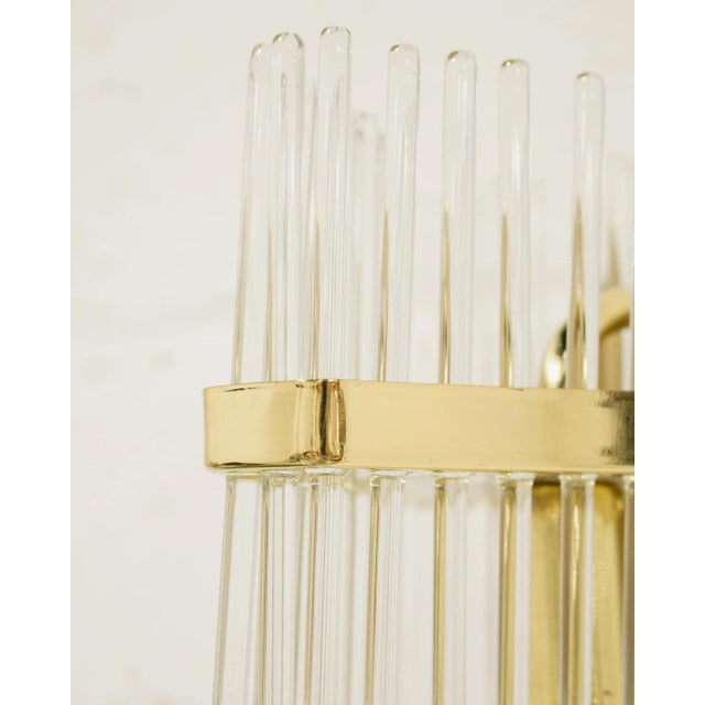 Mid 20th Century Brass and Glass Italian Sconce For Sale In Los Angeles - Image 6 of 7