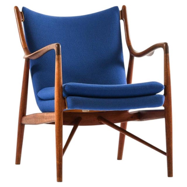 NV-45 Easy Chair in Teak, Leather and Wool attributed to Finn Juhl, 1945 For Sale - Image 13 of 13