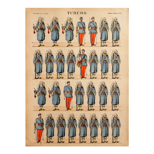 1880s - 1890s French Military Print - Imagerie d'Épinal #115 - Turcos For Sale