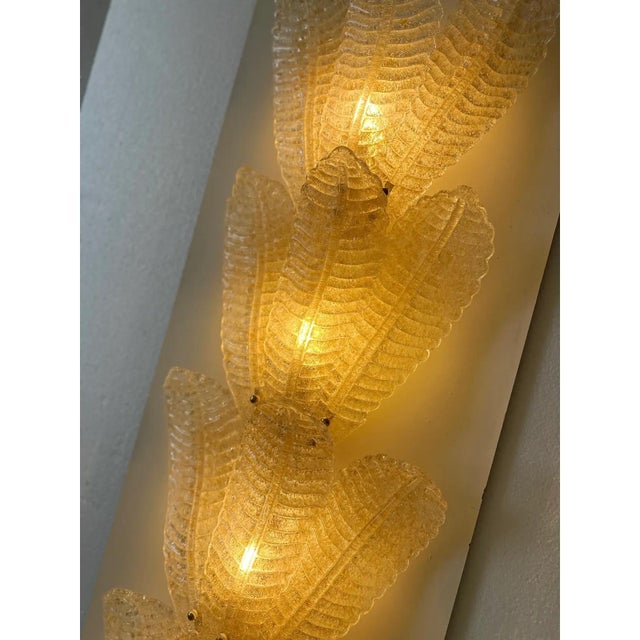 Huge Scenographic Wall Sconce in Amber Graniglia Leaves Murano Glass by Simoeng For Sale - Image 6 of 7