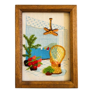 Vintage Living Room Needlepoint For Sale