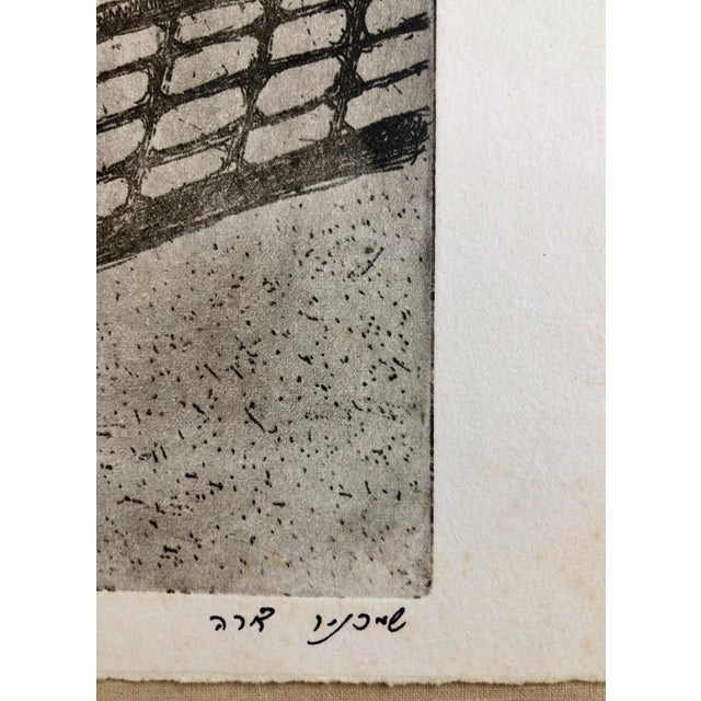 Dora Szampanier, Tarnopol, Ukraine Jewish Memorial Etching Destroyed Synagogue Folk Art Judaica For Sale - Image 4 of 7