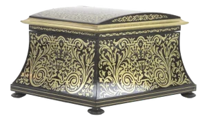 Early 19th Century Ebony and Brass Boulle Marquetry Stationery Box, George IV