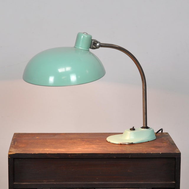 Vintage Art Deco Streamline Moderne Style Desk Lamp, 1940s, in Good conditions. Designed 1950 to 1959 European Plug (up to...
