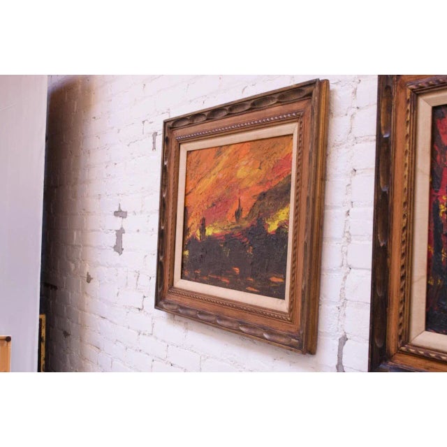 Burnt Orange 1960s Dorothy Funk Desert Landscape Oil on Canvas For Sale - Image 8 of 9