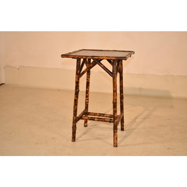 Chinoiserie 19th Century French Bamboo Table With Chinoiserie Top For Sale - Image 3 of 9