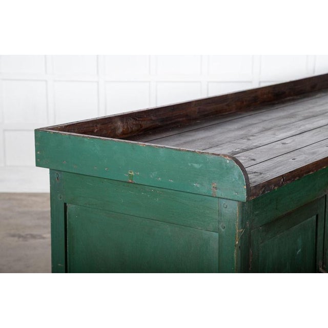 French Painted Pine Work Table Island, 1900 For Sale - Image 10 of 18