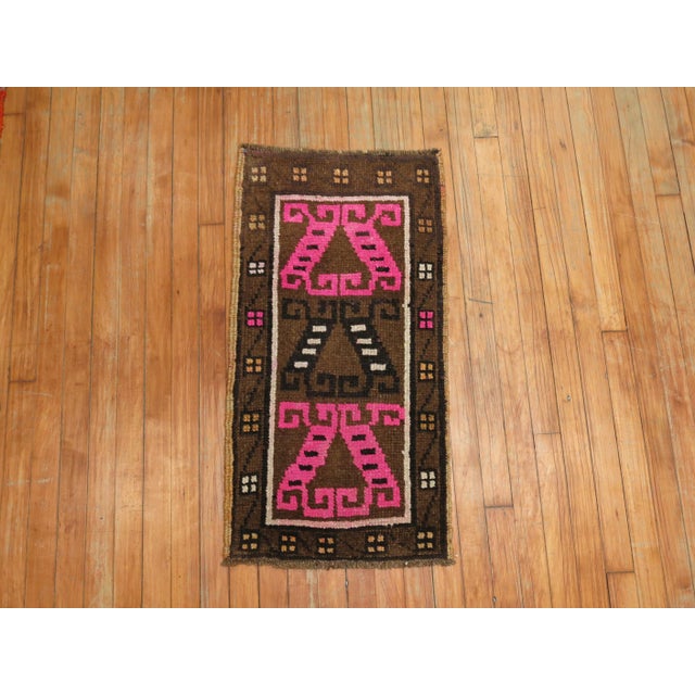 1950s Vintage Turkish Attitude Rug - 1'6" x 2'3" For Sale - Image 5 of 5