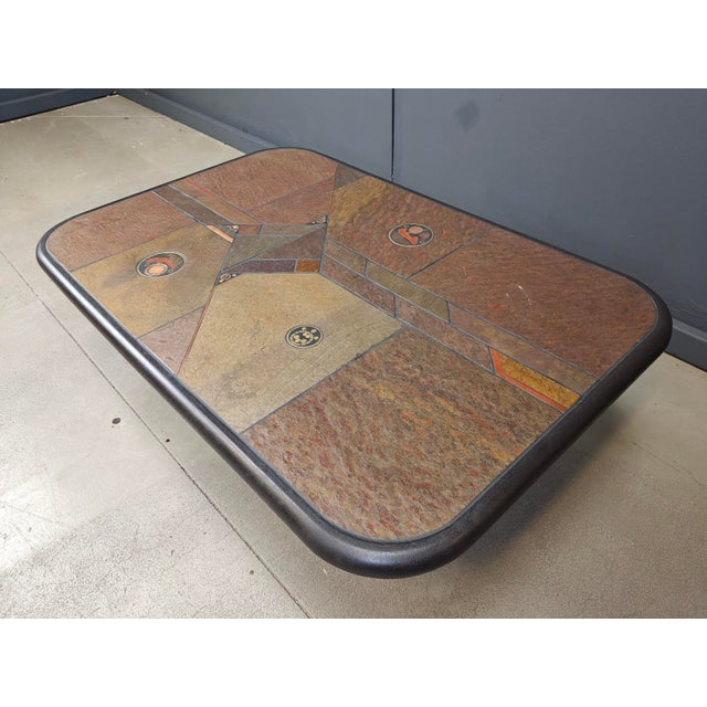 Brutalist Slate Stone Coffee Table, 1980s For Sale - Image 10 of 14