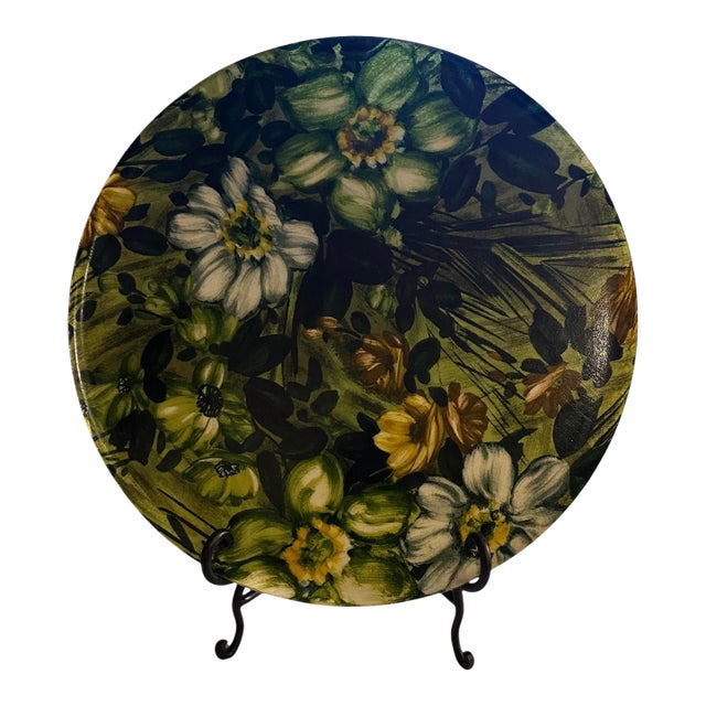 Mid-Century Modern Floral Serving Platter For Sale