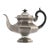 Three piece octagonal paneled pyriform pewter coffee service with creamer and covered sucrier. The coffee pot has an...