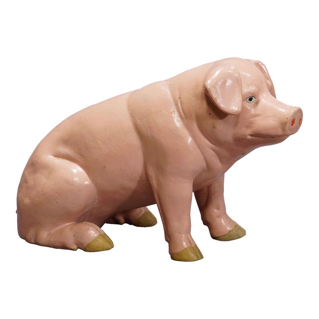 Butchery Window Decoration of a Pig From the 1950s For Sale