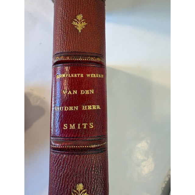 1877-79 Leather Bound “The Complete Works of the Good Lord Smits” French or Dutch Books - Set of 5 For Sale In Dallas - Image 6 of 8