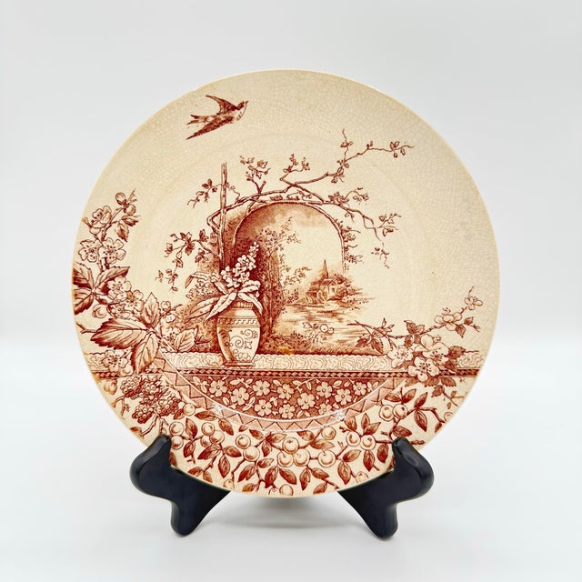 Antique Hill Pottery “Rustic” Brown Transferware Plate, Staffordshire c.1845–1860 For Sale In Richmond - Image 6 of 6