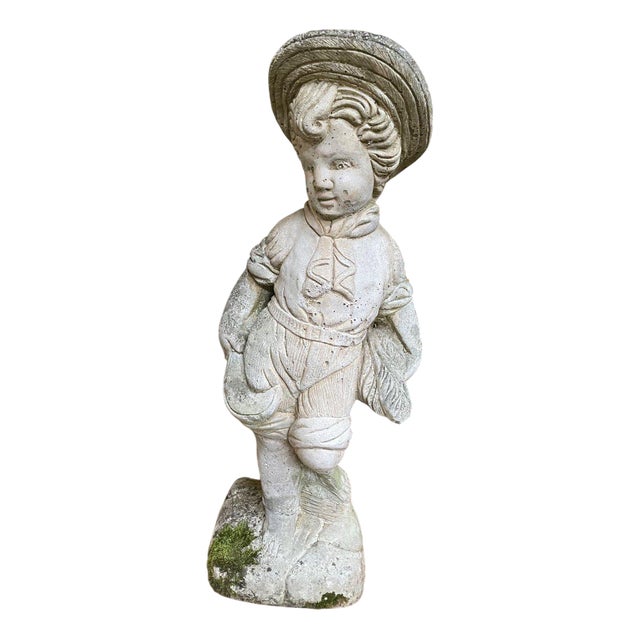 Stone Childs Garden Statue For Sale