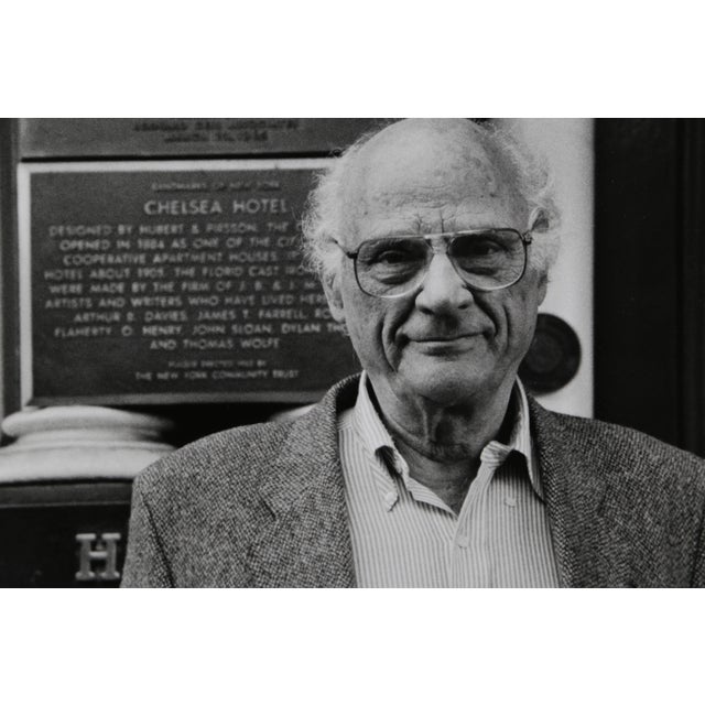 Artist: Rita Barros Title: Arthur Miller at the Chelsea Hotel Year: 1992 Medium: Gelatin Silver Photograph, Signed and...
