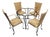 Late 20th Century French Bistro Style Wrought Iron & Maze-Woven Rattan Dining Suite, 5 Pc Set For Sale