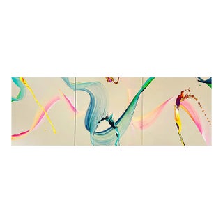 Contemporary Abstract Acrylic on Canvas Painting “For Ever, Together (Triptych)" by Nikolaos Schizas For Sale