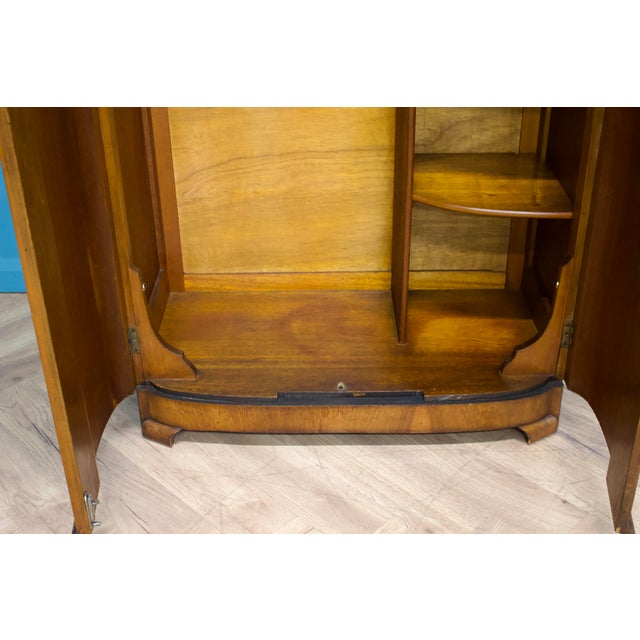 Wood Art Deco Compact Wardrobe in Walnut, 1930s For Sale - Image 7 of 9