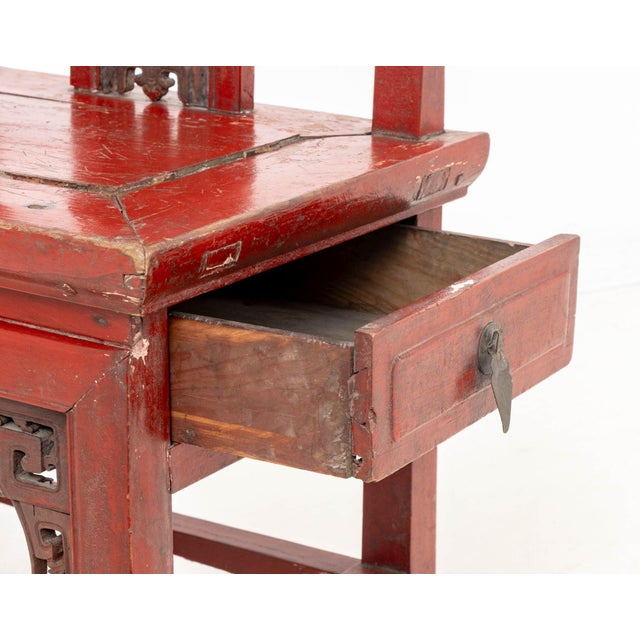 Wood Chinese Red Lacquered Bride's Chair For Sale - Image 7 of 8