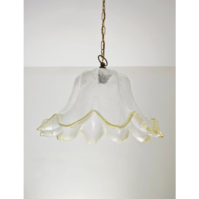 Mid-Century Modern Murano Glass and Brass Pendant Lamp, Italy, 1960s For Sale - Image 14 of 18