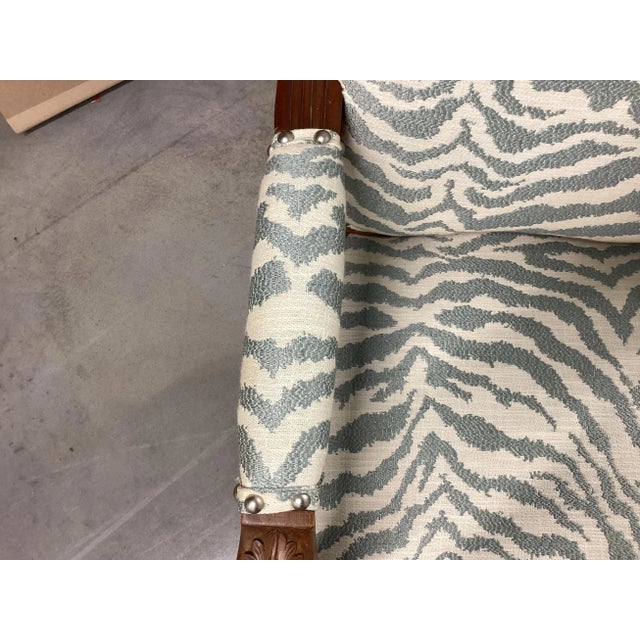 Light Green French Walnut Fauteuils Newly Upholstered in Stroheim Animal Print For Sale - Image 8 of 14