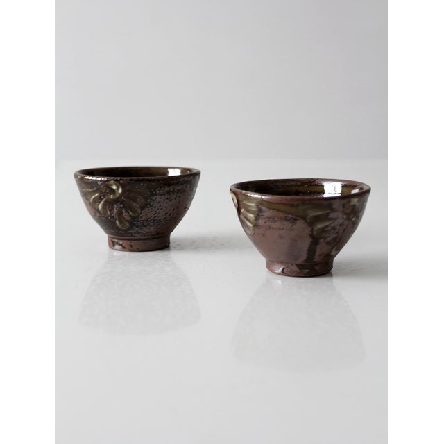 Late 20th Century Pair of Vintage Handmade Studio Pottery Bowl For Sale - Image 5 of 10