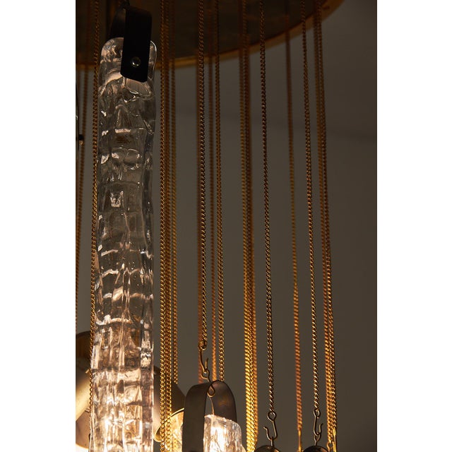 Glass and Brass Chandelier with Icicle Pendants from Itre, 1970s For Sale - Image 14 of 18