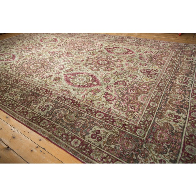 Antique Distressed Kerman Carpet - 10' X 15'4" For Sale - Image 9 of 12