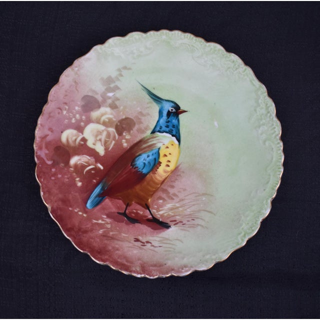 Ceramic Antique Limoges France Hand Painted Game Bird Plate Guerin Porcelain Gold For Sale - Image 7 of 14